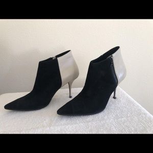 Rebecca Minkoff Black Suede/Beige Leather Bootie